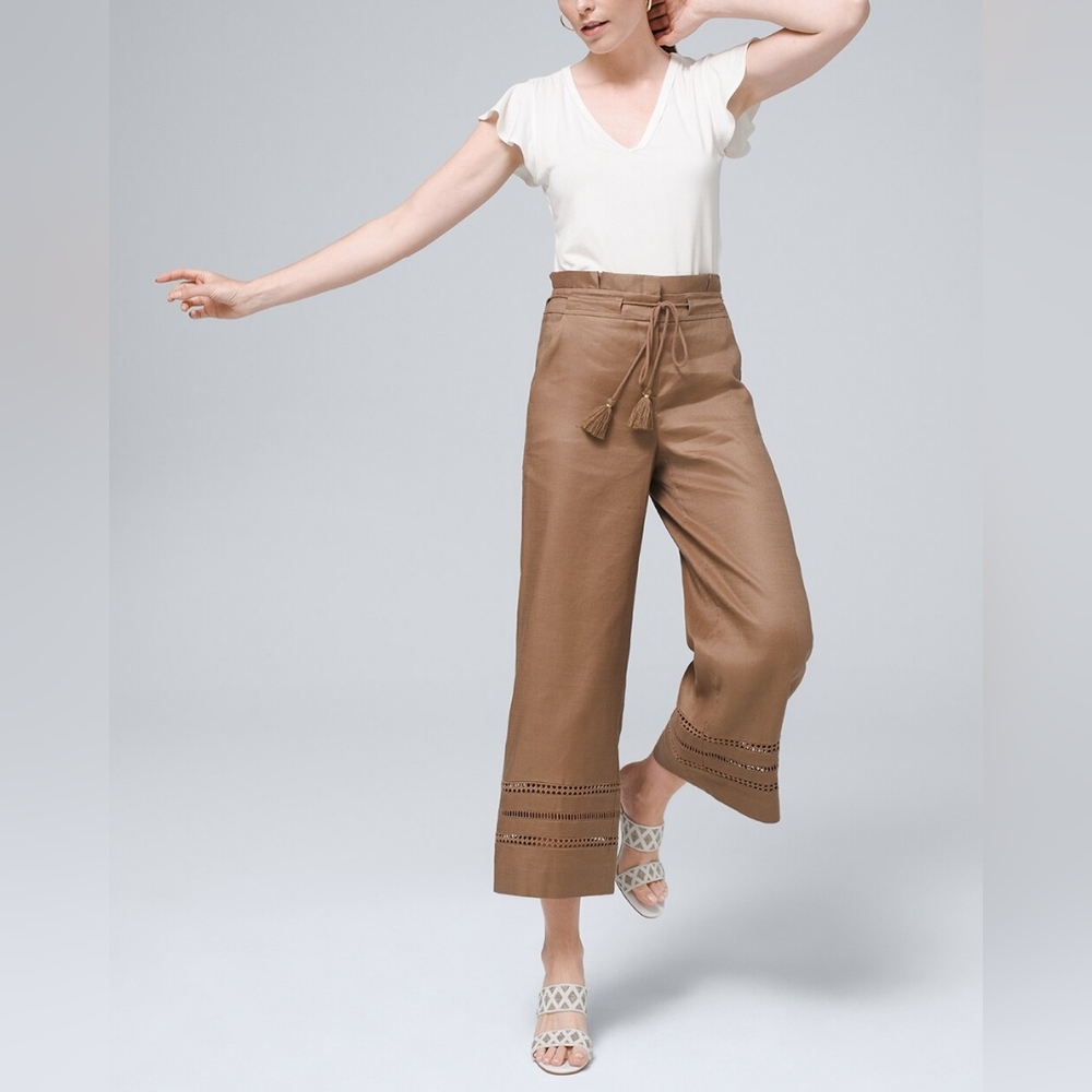 White House Black Market Tan Cropped Pants